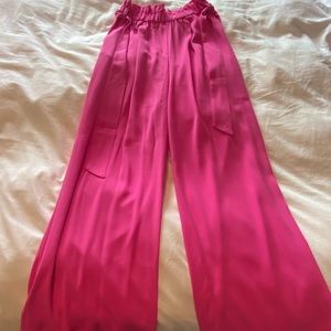 Wide leg hot pink pants